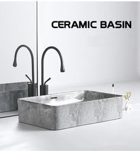 Load image into Gallery viewer, Luxury Small Marble Porcelain Countertop Basin – Modern Hand Wash Sink for Home, Villa, and Hotel Bathroom Vanity
