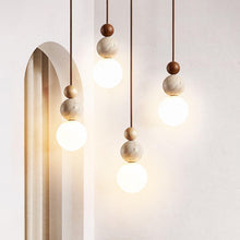 Загрузить изображение в средство просмотра галереи, Wabi-Sabi Style Travertine Modern Pendant Lamp Best Design Decorative Light Classic Bedside Lava Stone Lamp Lights

