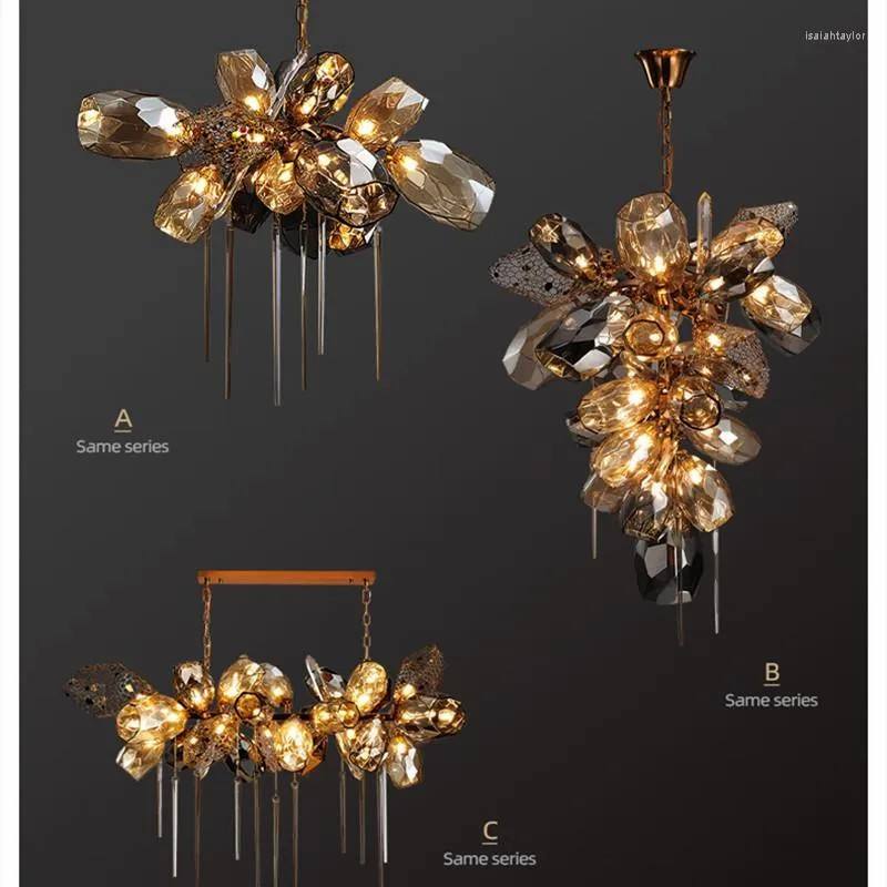 Nordic Modern Luxury Crystal Large Crystal Brass Lighting Chandelier Ceiling Lights Murano Glass Chandelier