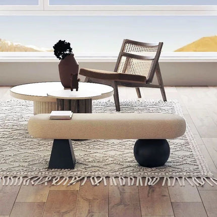 Schuhwechselbank im nordischen Stil – Gepolsterter Hocker für Eingangsbereich, Schlafzimmer oder als Sitzgelegenheit am Bett