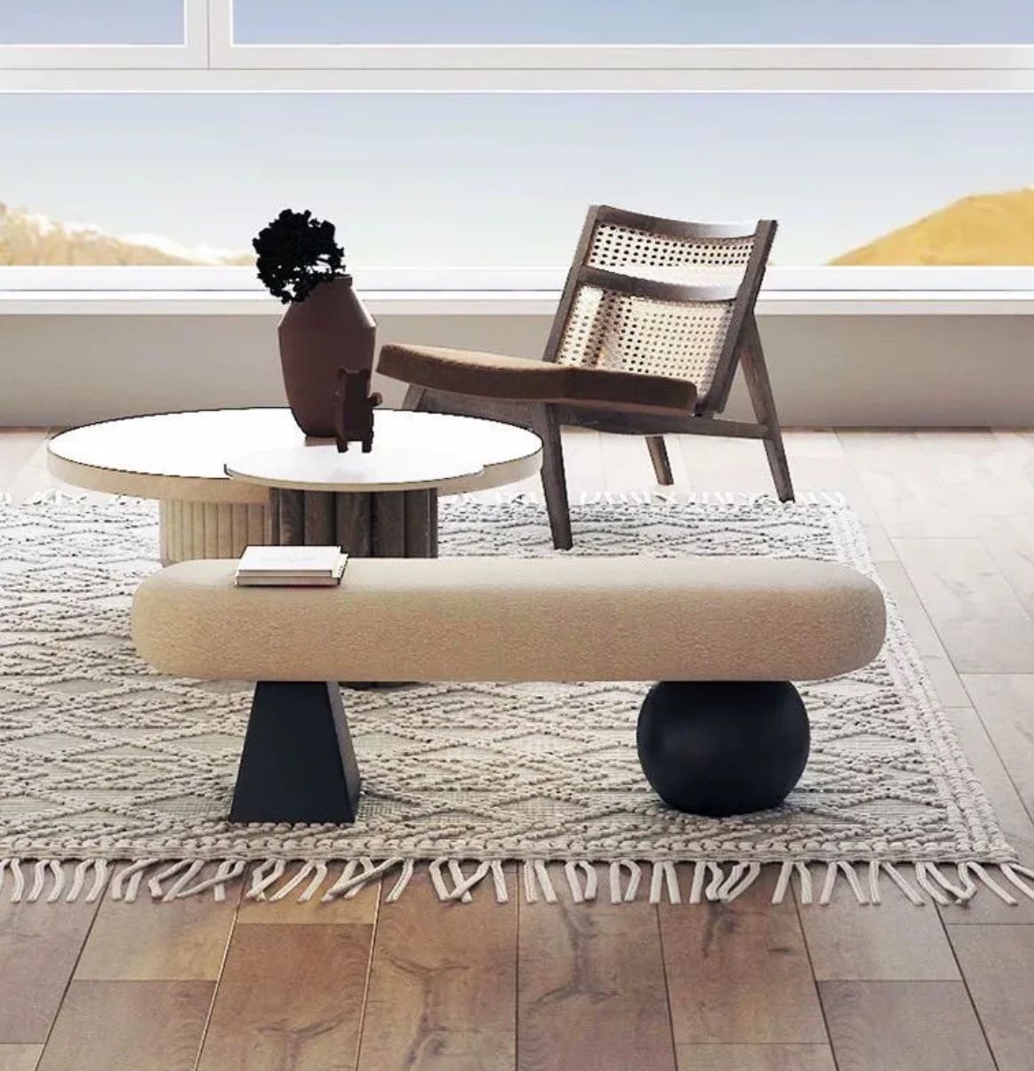 Nordic-Style Shoe Changing Bench – Upholstered Sofa Stool for Entryway, Bedroom, or Bed End Seating