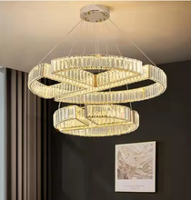 Load image into Gallery viewer, LED Luxurious Chandelier Round Gold Crystal Pendant
