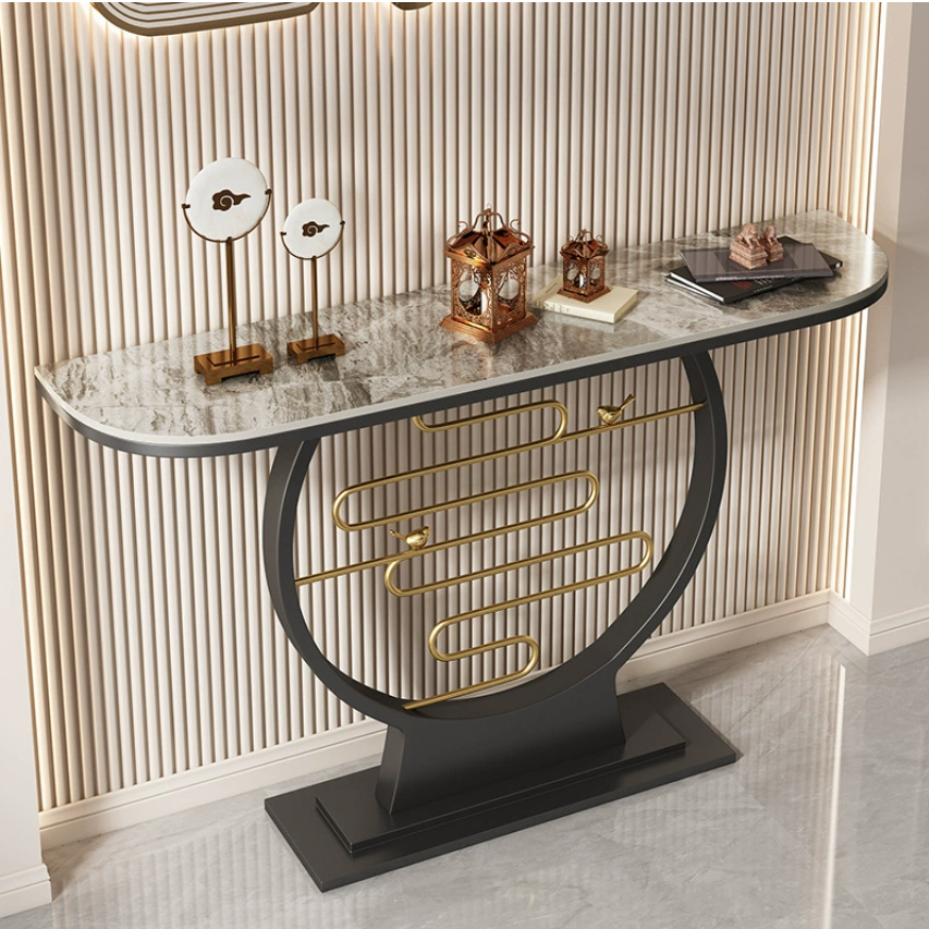 Modern Simple Chinese Style Rock Board Entrance Table Light Luxury Home Entry Case Decoration Cabinet Creative Console Table