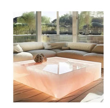 Cargar imagen en el visor de la galería, Luxury Indoor Glowing Marble Stone Onyx Coffee Table for Living Room Elegant Marble Furniture for Home Use
