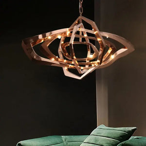Rose Gold Stainless Steel Hotel Pendant Lighting Decoration Latest New Design Modern Luxury Indoor Metal Chandelier