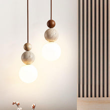 Загрузить изображение в средство просмотра галереи, Wabi-Sabi Style Travertine Modern Pendant Lamp Best Design Decorative Light Classic Bedside Lava Stone Lamp Lights
