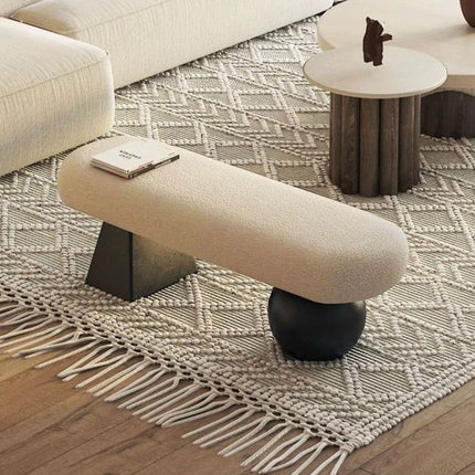 Schuhwechselbank im nordischen Stil – Gepolsterter Hocker für Eingangsbereich, Schlafzimmer oder als Sitzgelegenheit am Bett