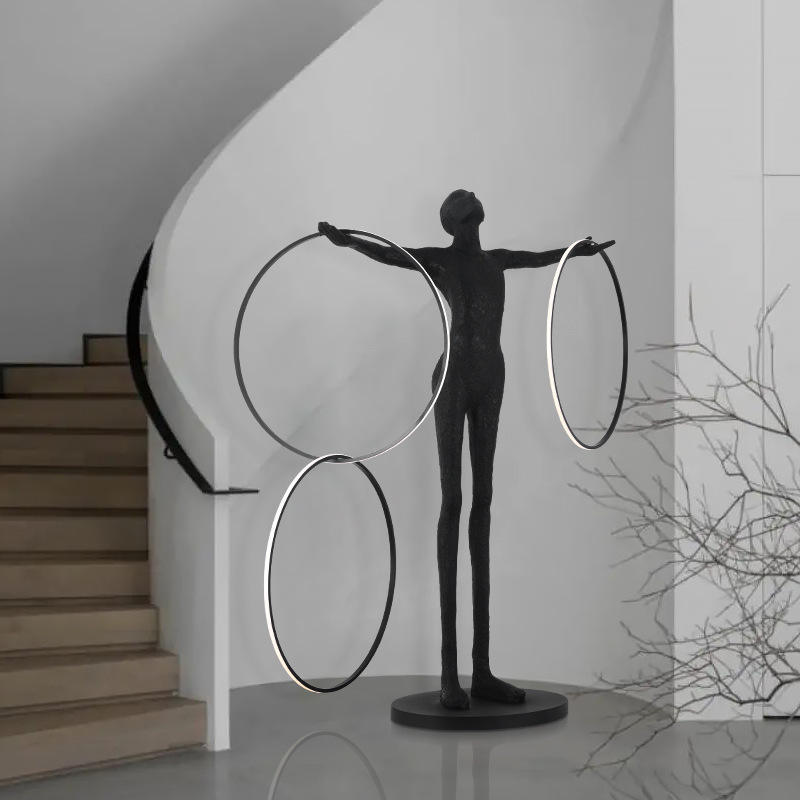 Luxury Humanoid Art Statue Floor Lamp Modern Creative Standing Light for Living Room Exhibition Hall Decorative Lighting