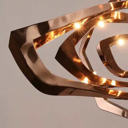 Rose Gold Stainless Steel Hotel Pendant Lighting Decoration Latest New Design Modern Luxury Indoor Metal Chandelier