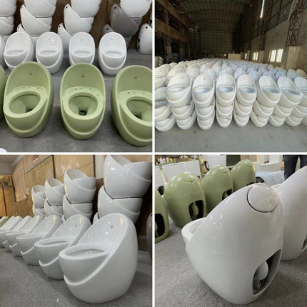 Modern Space Capsule Egg-Shaped One-Piece Toilet – Porcelain Siphonic Floor Mounted WC Sanitary Ware