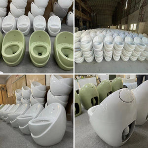 Modern Space Capsule Egg-Shaped One-Piece Toilet – Porcelain Siphonic Floor Mounted WC Sanitary Ware