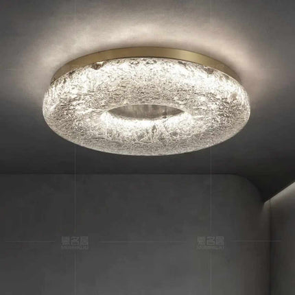 Luxurious Minimalist LED Ceiling Light – Pure Copper Fixture for Living Room, Bedroom & Villa Dining Spaces