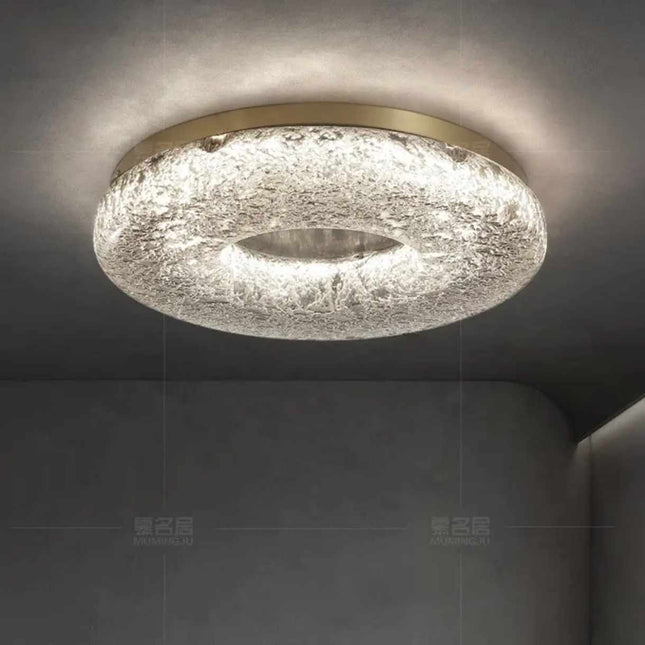 Luxuriöse, minimalistische LED-Deckenleuchte – Leuchte aus reinem Kupfer für Wohnzimmer, Schlafzimmer und Essbereiche in Villen
