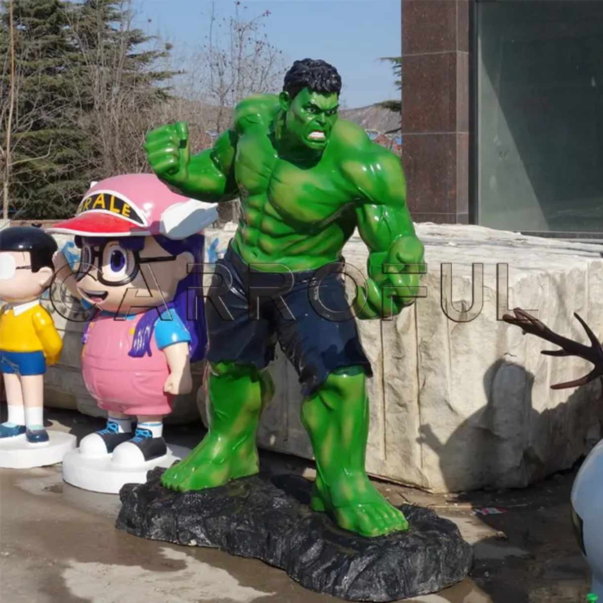 Hulk Sculpture – Superhero Movie Action Figure Resin Craft for Interior Decoration