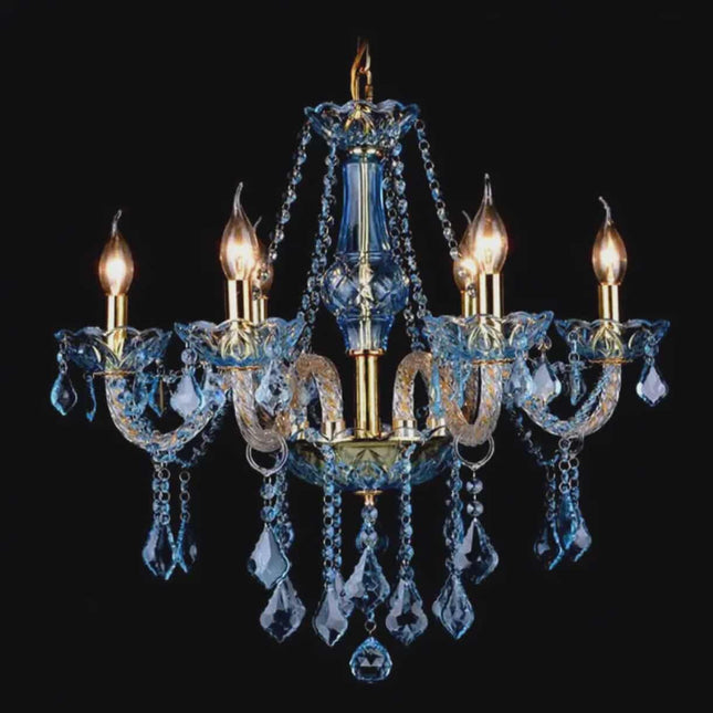 Nordic Modern Blue Crystal Chandelier – Luxury Glass Lighting Fixture for Living Room, Bedroom, Hotel & Bar Decoration