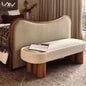 Nordic Style Wood Frame Fabric Bedroom End of Bed Bench Hotel Villa Living Room Cloakroom Leisure Sofa Bench Furniture