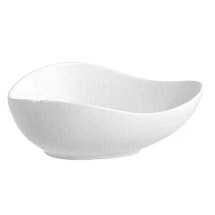 Porcelain Glossy Irregular Basin White Modern Sanitary Art Hotels Bathroom Basin Sink Easy Clean Countertop with Polished Finish Irregular Shape Shampoo Sink