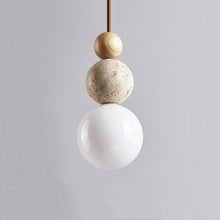 Загрузить изображение в средство просмотра галереи, Wabi-Sabi Style Travertine Modern Pendant Lamp Best Design Decorative Light Classic Bedside Lava Stone Lamp Lights
