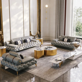 Luxury high-end Synthetic Leather Sofa Set for Living Room