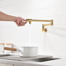 Load image into Gallery viewer, Copper Folding Kitchen Faucet Tap Gold Kitchen Pot Filler
