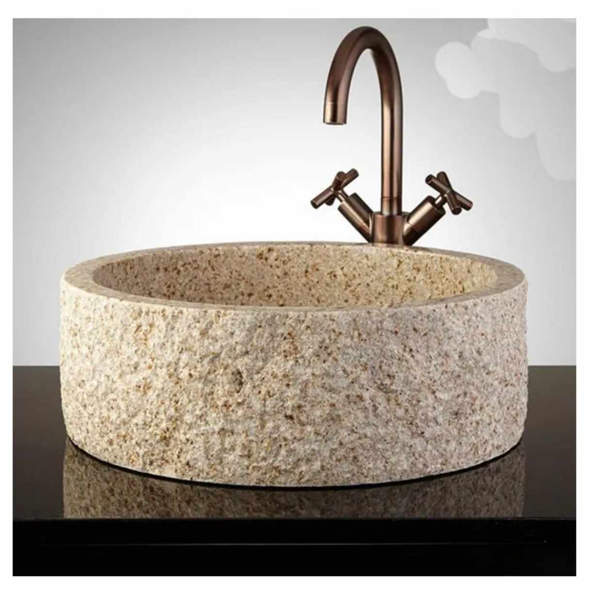 Natural Granite Stone Kitchen Sink – Marble Vessel Basin for Modern Kitchens