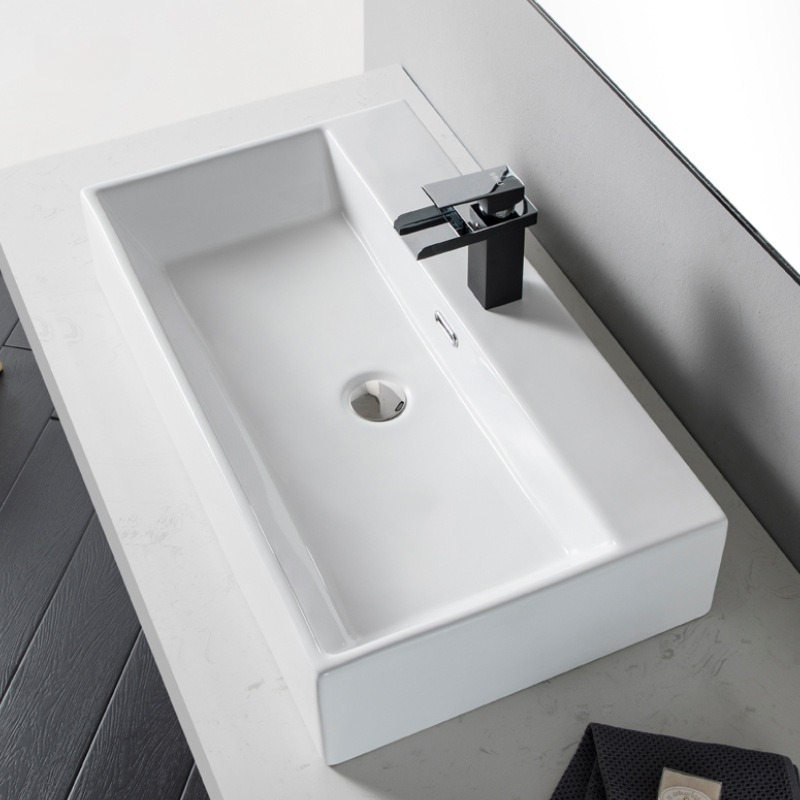 Modern White Bathroom Basin – Stylish Wash Basin for Vanity, Countertop & Bathroom Sink