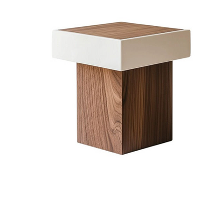 Italian Walnut Side Table – Luxury Wooden Square Corner Table for Living Room & Hotel Bedroom Furniture