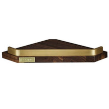 Load image into Gallery viewer, Wall Mounted Solid Walnut Wood Aluminum Triangle Bathroom and Toilet Corner Basket
