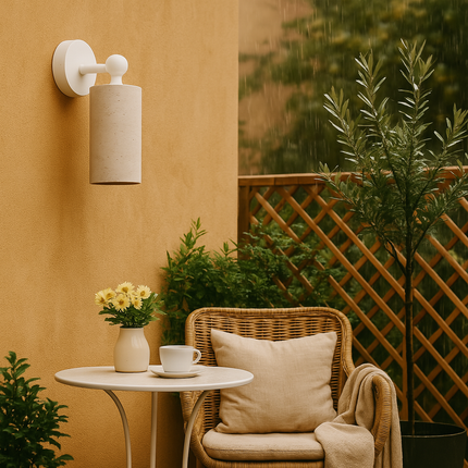 Travertine Outdoor Wall Light – Modern Stone Wall Lamp for Resorts, Hotels, Villas, Patios & Courtyards