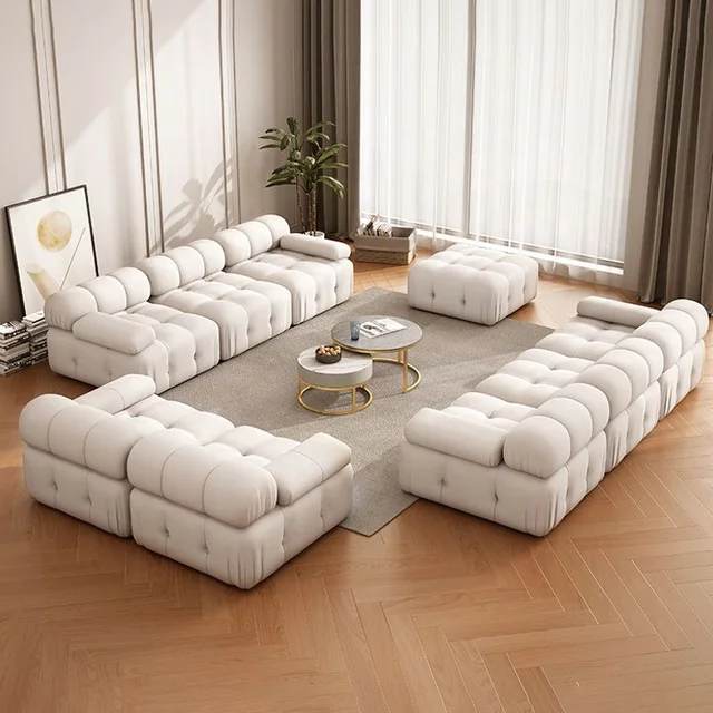 Luxury Modern Style Artistic Velvet Fabric Couch Full Set 3seater, 2seater and ottoman