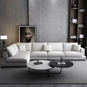 Modern Sectional Sofas with Reversible Chaise L-Shape Feather