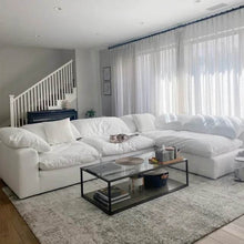 Загрузить изображение в средство просмотра галереи, Italian Modern Lounge Suite Sofa Set Living Room White Feather Module
