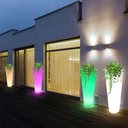 Luminous Colorful Garden Plant Pots Plastic Planter Flower Pot