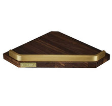 Load image into Gallery viewer, Wall Mounted Solid Walnut Wood Aluminum Triangle Bathroom and Toilet Corner Basket
