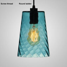 Load image into Gallery viewer, Modern Handmade Blue Glass Pendant Chandelier – Screw Thread Hanging Lamp Lighting Fixture for Dining Room &amp; Home Décor
