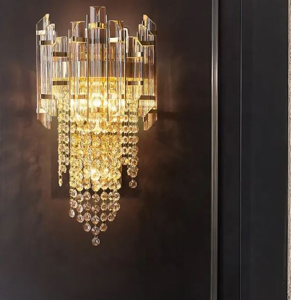 Indoor Crystal Lighting Living Room Home Decor Led Wall Light Luxury Corridor Bedroom Bedside Wall Lamp