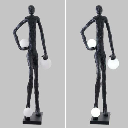 Customized Abstract Human Statue Floor Light Art Exhibition Gallery Sculpture Standing LED Floor Lamps