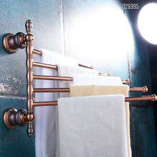 Load image into Gallery viewer, Bathroom Hotel Corner Wall Mounted Adjustable Folding Bath Holder Mental Hanger Rail Towel Rack
