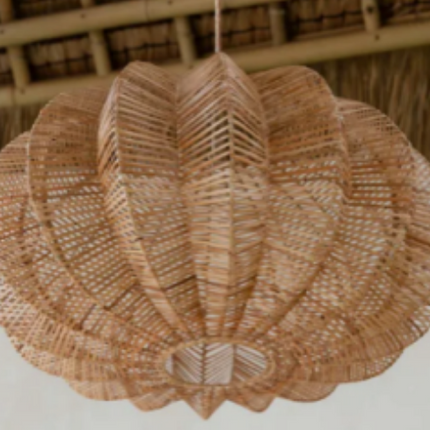 Handcrafted Natural Rattan Lampshade – Indoor Pendant Light Cover for Home, Restaurant & Café Decor