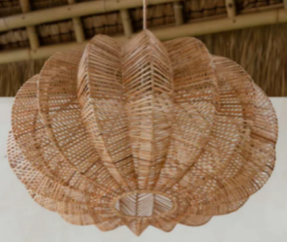 Handcrafted Natural Rattan Lampshade – Indoor Pendant Light Cover for Home, Restaurant & Café Decor