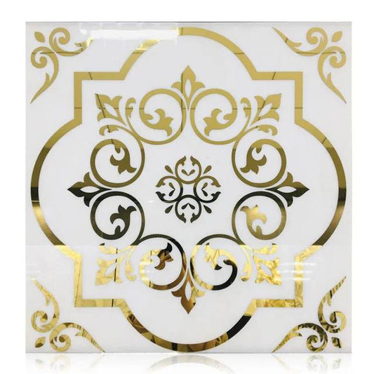 60*60 European Luxury Design White and Gold Tiles