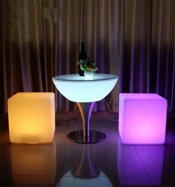 Outdoor Furniture Nightclub Modern RGB Led Table and Chair