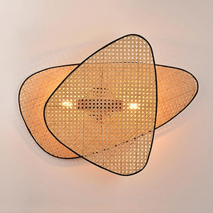 Wabi-Sabi Style Rattan LED Wall Lamp – Japanese Retro Lighting for Bedroom, Living Room & Tea Room