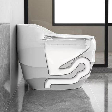 Modern Egg-Shaped One-Piece Toilet – Sleek White Design with Adjustable Features for Contemporary Bathrooms