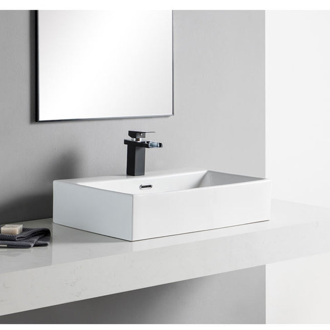 Modernes weißes Waschbecken – Stilvolles Waschbecken für Waschtisch, Arbeitsplatte und Badezimmerwaschbecken