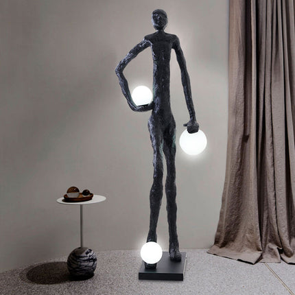 Customized Abstract Human Statue Floor Light Art Exhibition Gallery Sculpture Standing LED Floor Lamps