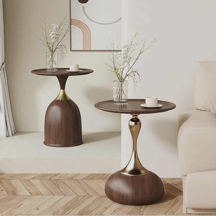 Contemporary Stone Top Side Table – Modern Frame Accent Table for Living Room, Balcony & Bedroom Furniture