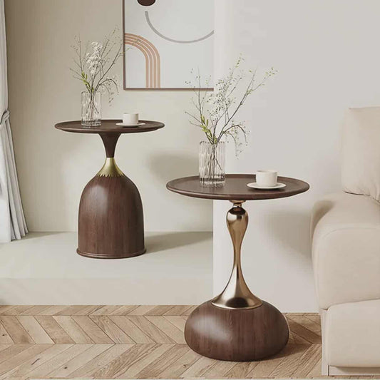 Contemporary Stone Top Side Table – Modern Frame Accent Table for Living Room, Balcony & Bedroom Furniture