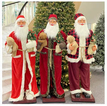 Cargar imagen en el visor de la galería, Life size 6ft Santa Claus  with music gift for Christmas ornament
