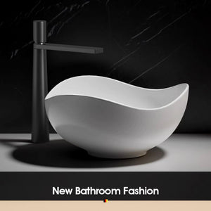 Porcelain Glossy Irregular Basin White Modern Sanitary Art Hotels Bathroom Basin Sink Easy Clean Countertop with Polished Finish Irregular Shape Shampoo Sink